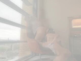 Rim his booty in hotel window and take his massive load