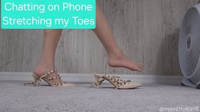 Standing in Line Airing my Nylon Toes