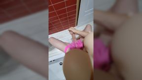 Big Cock TGirl Lucy POV masturbation in the bathroom