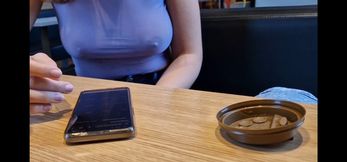 I flash my natural breasts in public at a McDonald&#039;s restaurant