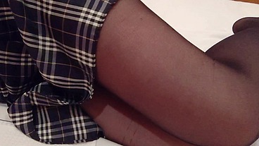 女子高生の黒パンストを破って入れたい 我慢できずにバックで中出ししちゃった 個人撮影 ハメ撮り オーガズム