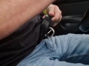 Jerking off and CUMING hard while driving