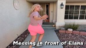 male wetting messing pants in front of elana bunnz