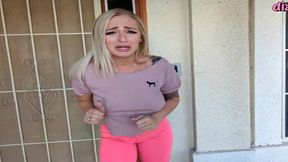 male wetting messing pants in front of elana bunnz