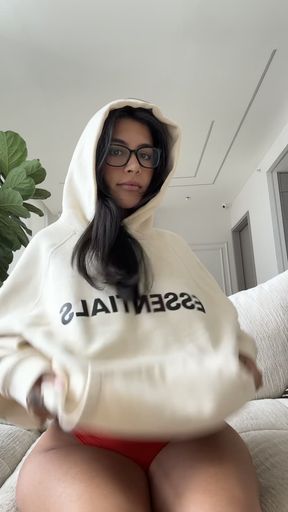Sexy girl in hoodie