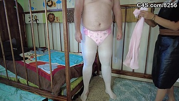 Dollmaker turns guy into a diapered pink doll by diaperperv