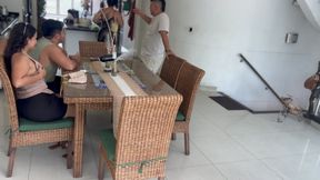 MY BOYFRIEND&#039;S BEST FRIEND ATTRACTS ME AND I FUCK HIM IN HIS KITCHEN IN FRONT OF HIS WIFE