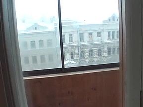 Sensual tiny babe on her knees to suck my fat cock