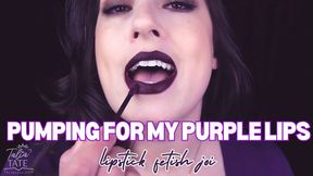 Pumping for My Purple Lips Lipstick Fetish JOI