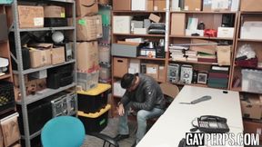 Handsome gay caught stealing to suck and fuck BBC
