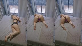 je joue avec ma chatte humide et me gode le cul pour mieux te recevoir