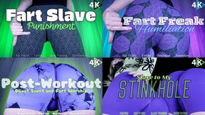 The Fart Sniffer Package - 4K - The Goddess Clue, 30 MINUTES Of Fart Worship, Sweat, Scent, Ass, Humiliation, Domination, REAL GAS, Tight Yoga Shorts, Stinky Asshole Fetish