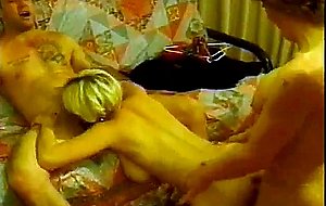 Vintage ts prepares for threesome