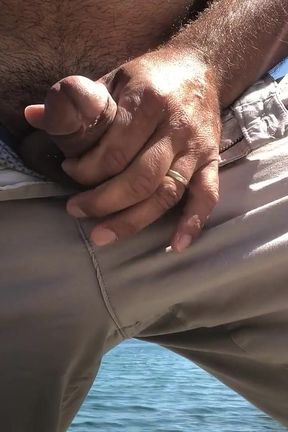 Risky Outside Cumshot. Nice Sea View