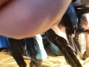 Twink cosplaying as Yorha 2B rides an XL horsecock