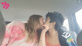 Phoenix and Circe V9 Chip Crunching and Eating in backseat of Car Together