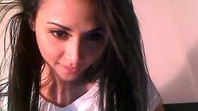 Sensational exotic brunette teen flashes her goodies on webcam