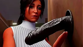 Lara Croft Craves Giant Dick in Steamy Hentai Glory Hole Encounter
