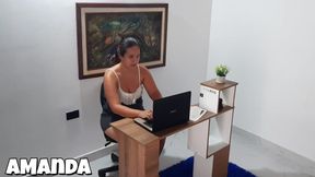 Secretary Masturbates in the Office