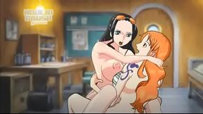 Nami Fucks Robin in One Piece Futanari Anime Adventure