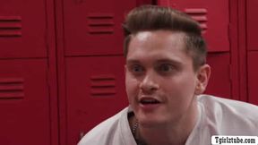 Fucking my sad crush in locker to make him happy