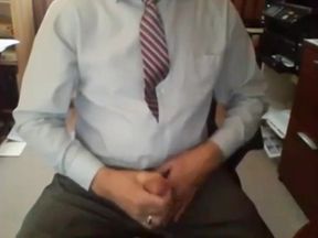 Mature Daddy Suits Up and Strokes It