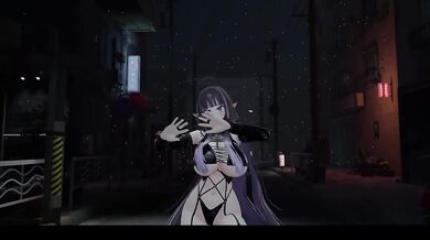 Animated Elf VTuber Stripped Dancing Cosplay Spills Cum Drips