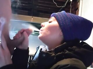 Wearing A Northface CIGARETTE SMOKIN' BJ IN GARAGE
