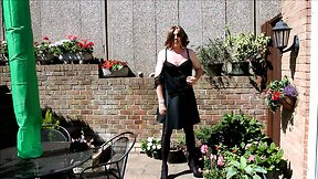 Alison's wanking in the garden again - Sexy Crossdresser