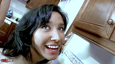 Dolce Elektra fucking and squirting in the kitchen