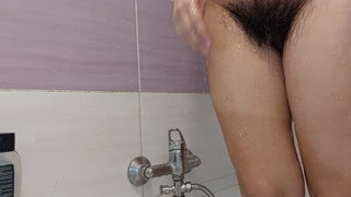 Sexy amateur wife shaves her hairy pussy. Hairy pussy wife, big ass, big tits.