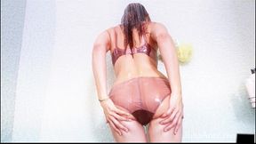 seductive milf julia ann fingers her dripping wet pussy under the steamy shower