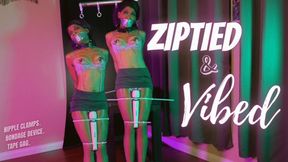 Ziptied & Vibed: STANDING STRUGGLE WHILE STIMULATED IN 4K