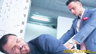 Damon Heart gets a rough throatfuck and bareback fuck from Franky Fox