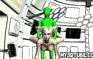 Busty inked 3d babe getting fucked intense by an alien