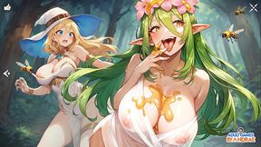 Busty demon girls Elianthe and Miriel in Everlusting Life hentai game