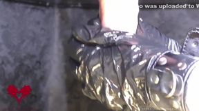 Closeup: The Mistress Massages The Sperm Out Of The Cock With Latex Gloves