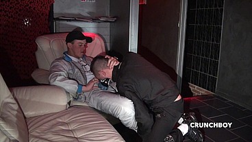 Sneaker se domination in backroom with foot sniffinf