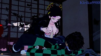 Mitsuri Kanroji and Shinobu Kochō and Daki and Tanjiro Kamado intense sex. - Demon Slayer Kimetsu no Yaiba Hentai