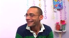 Next, the big boobed chic licks her bisexual lover'_s box, as he'_s nailing her from behind...