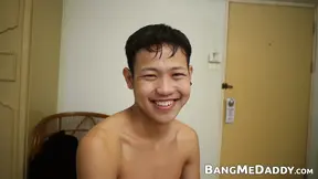 Cute Asian twink gets his super tight ass fucked raw