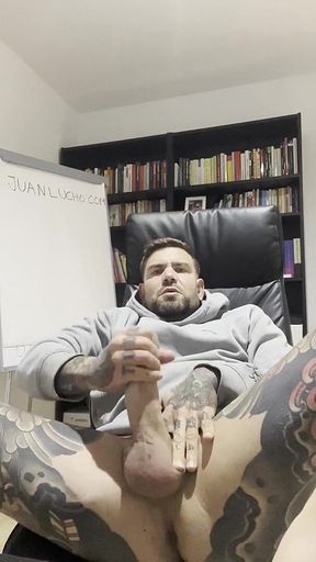Young Man Masturbates in His Office