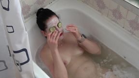 Anna Takes a Bath with a Cucumber Mask