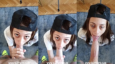 BTS - Candie Cross’s Pre-Production Snack: Quick Blowjob and Cum Swallow Behind the Scenes