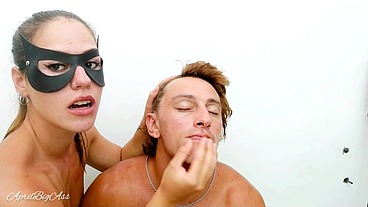 Femdom for my stepdaddy licking face and biting!!!