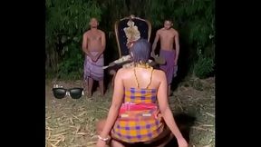 Afrikan cheif enjoying