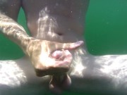 Jerking Off Underwater in Public Lake