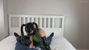 Delicious latex blowjob