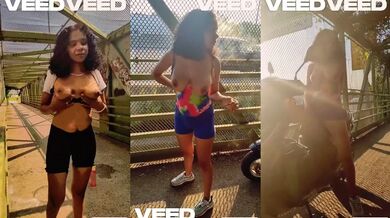 Motorcycle Biker Blowjob on Bridge Path Public Exhibitionist