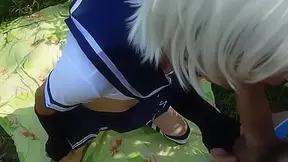 In Public Sissy Femboy Greedily Sucks Cock